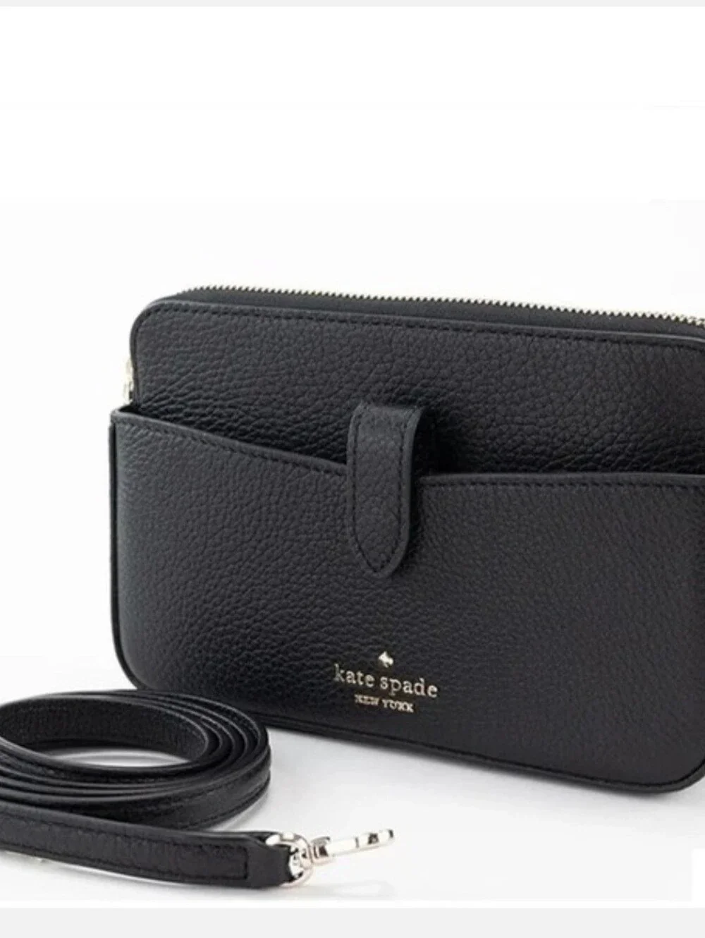 Kate Spade Leila Crossbody Bag Black Pebbled Leather Small Chic Everyday